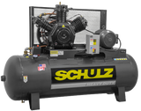 SCHULZ AIR COMPRESSOR - 10HP THREE PHASE - 120 GALLONS HORIZONTAL TANK - 208-230-460 VOLTS 932.9344-0